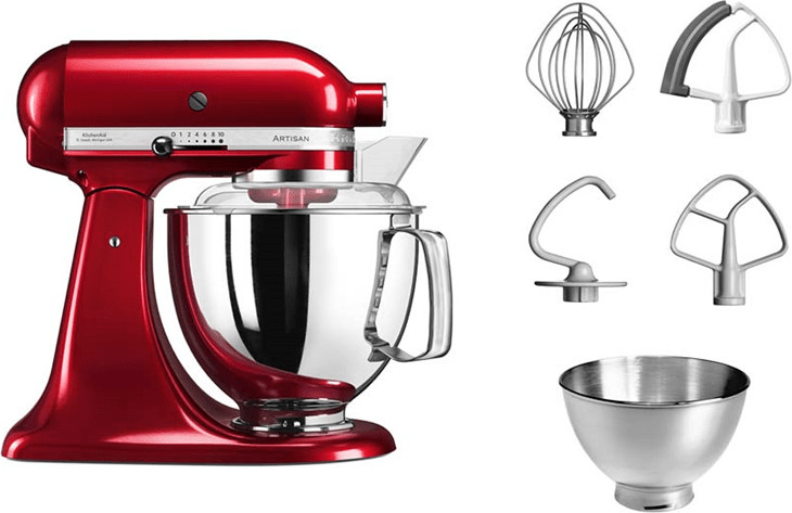 מיקסר מקצועי 2 קערות KitchenAid קיטשן אייד Artisan 5KSM175-ICA אדום תפוח
