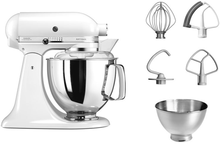 מיקסר מקצועי 2 קערות KitchenAid קיטשן אייד Artisan 5KSM175EWH לבן