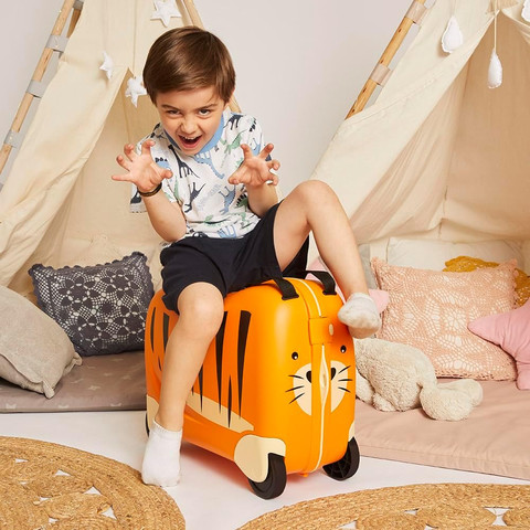 מזוודת רכיבה  לילדים Dream Rider Ride-On מבית Samsonite דגם Tiger כתום