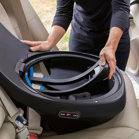 כיסא בטיחות מסתובב צר במיוחד רבולב סלים Revolve Slim 360 - שחור/אפור Obsidian Black