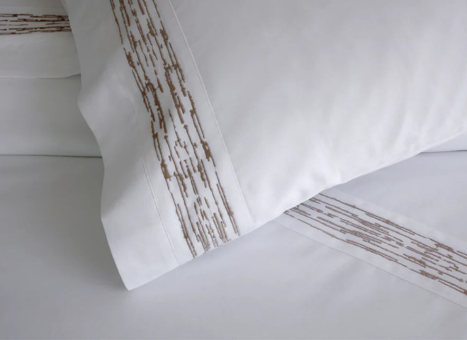 סט מצעים זוגי צבע לבן פנינה 200X220 דגם Alentejo  מבית Hollandia  – Amalia