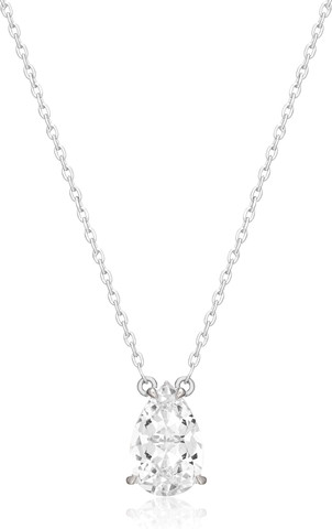 Pear Shape Solitaire שרשרת רודיום