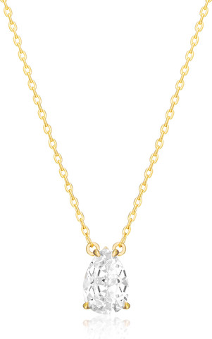 Pear Shape Solitaire שרשרת זהב