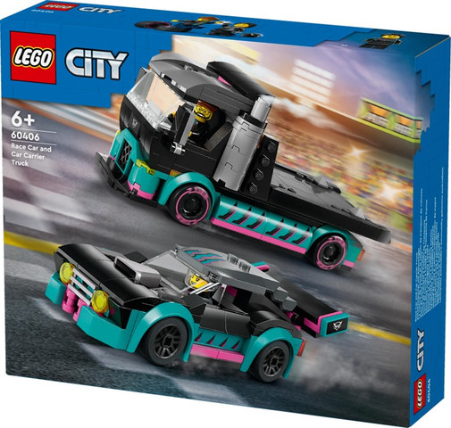 לגו סיטי - מכונית מרוץ ומשאית נושאת מכוניות  60406