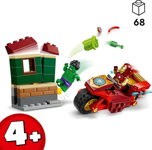 לגו גיבורי על אירון מן עם אופנוע והענק הירוק 76287 - Lego