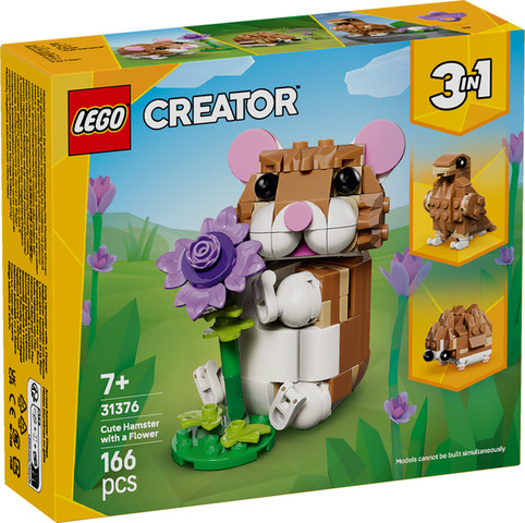 לגו Creator 3in1 – אוגר חמוד עם פרח (31376)