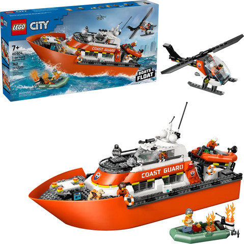 סיטי - סירת חילוץ ומסוק של משמר החופים LEGO 60504