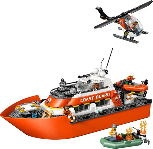 סיטי - סירת חילוץ ומסוק של משמר החופים LEGO 60504