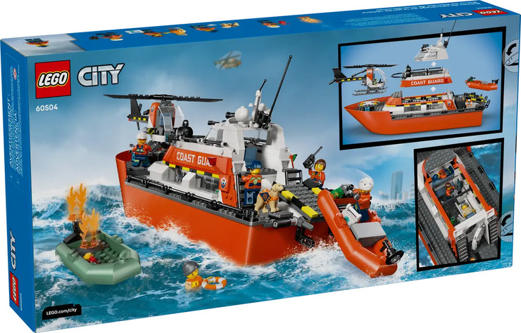 סיטי - סירת חילוץ ומסוק של משמר החופים LEGO 60504