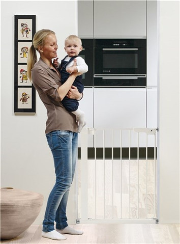 שער בטיחות ללא קדיחה לפתחים צרים במיוחד Slimfit - לבן