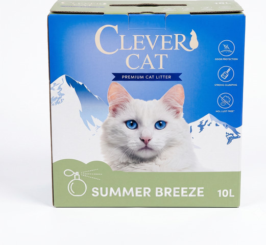 קלבר קט Clever Cat חול לחתולים מתגבש בניחוח בריזת קיץ מרענן – 10 ליטר