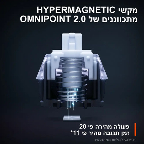 מקלדת גיימינג מכאנית מקצועית אלחוטית SteelSeries Apex Pro Gen 3 TKL WL