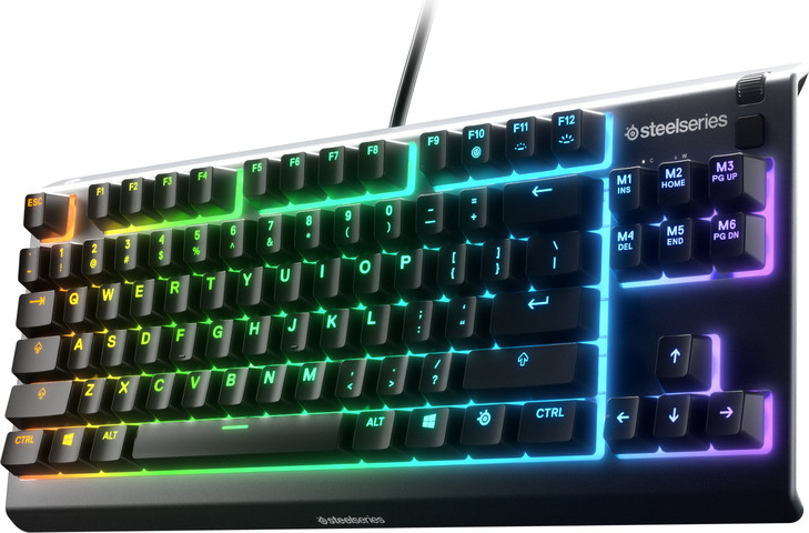 מקלדת גיימינג חוטית עמידה במים SteelSeries Apex 3 TKL US LED בחרו צבע לבן
