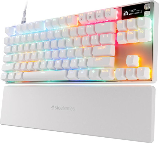 מקלדת גיימינג מכנית מקצועית SteelSeries Apex Pro Gen 3 TKL בחרו צבע לבן