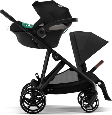 עגלת תאומים אחים גאזל Gazelle S2 עם 2 עריסות ו- 2 טיולונים צבע שחור – סייבקס