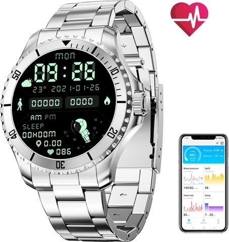 שעון חכם SMART WATCH אטום למים עם מד דופק מובנה-ותאימות לIPHONE/ANDROID