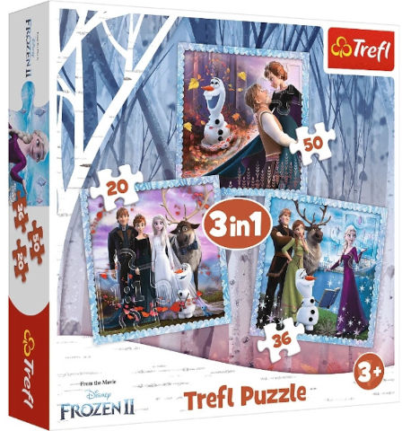 פאזל טראפל 3 משחקי פאזל 20, 36, 50 חלקים פרוזן 2