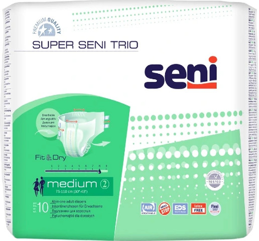 חיתולים למבוגרים סופר סאני טריו מידה מדיום SENI ספיגה גבוהה מאוד