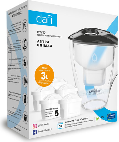 Dafi Astra Unimax 3L Set – קנקן מים + 5 מסנני Unimax
