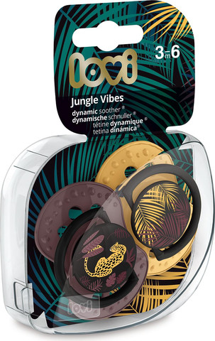 זוג מוצצי סיליקון מהדורת Jungle מבית Lovi - סגול (3-6 חודשים)