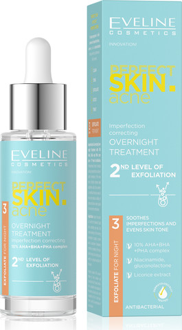 PERFECT SKIN ACNE סרום לעור בעייתי קומפלקס 10% AHA+BHA+PHA לטיפול בלילה