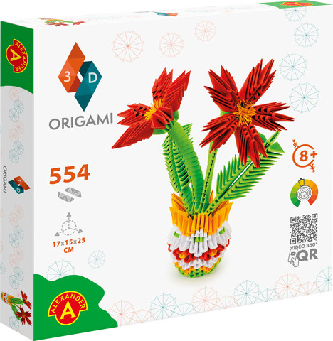 אוריגמי 3D - עציץ פרחים