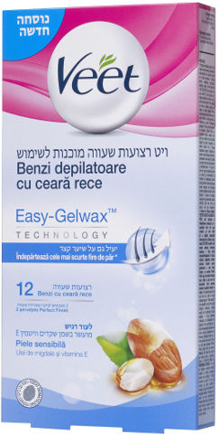רצועות שעווה מוכנות לשימוש לעור רגיש