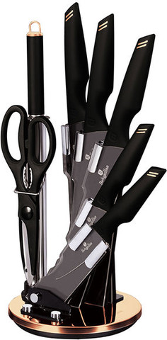 סט 7 סכינים + מעמד איכותי  BERLINGERHAUS BLACK ROSE BH-2692