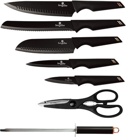 סט 7 סכינים + מעמד איכותי  BERLINGERHAUS BLACK ROSE BH-2692
