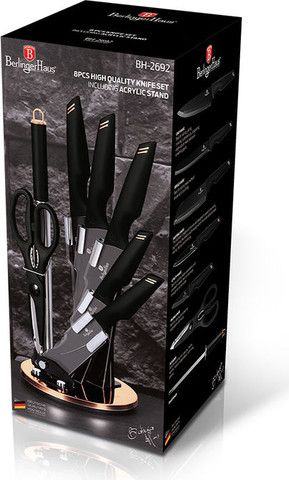 סט 7 סכינים + מעמד איכותי  BERLINGERHAUS BLACK ROSE BH-2692