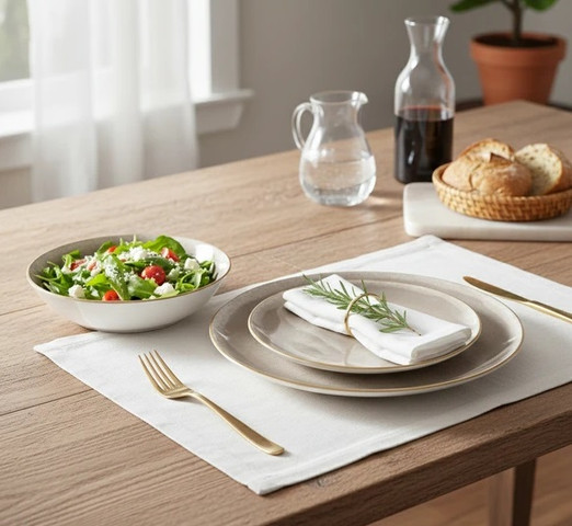סט כלי אוכל 18 חלקים פורצלן BH10304 Berlinger haus Champagne