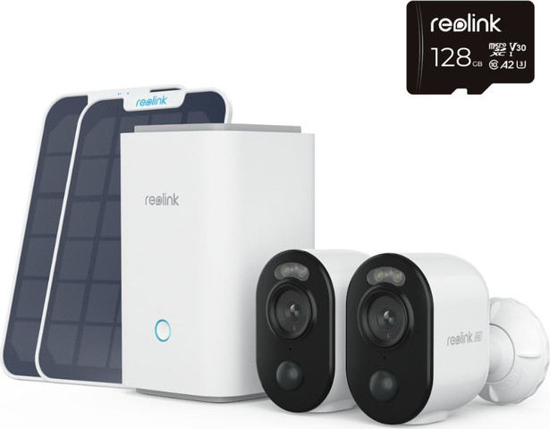 ערכת 2 מצלמות REOLINK ARGUS 3 ULTRA 4K 8MP ומערכת HOME HUB להקלטה מקומית לבן