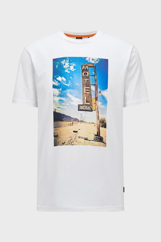 טי שירט HUGO BOSS לגברים דגם COTTON-JERSEY REGULAR-FIT