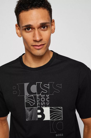 טי שירט HUGO BOSS לגברים דגם COTTON-JERSEY LOGO