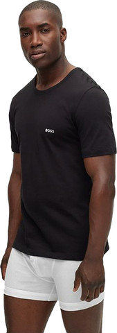 מארז 3 טי שירט צווארון עגול עם לוגו תפור של Hugo Boss לגברים