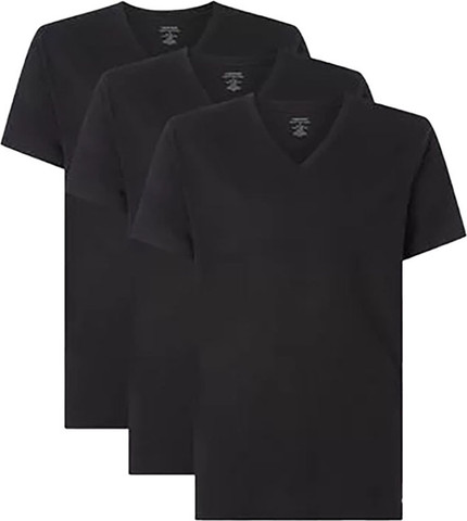 מארז 3 חולצות טי שירט שרוול קצר צווארון וי Calvin Klein לגברים