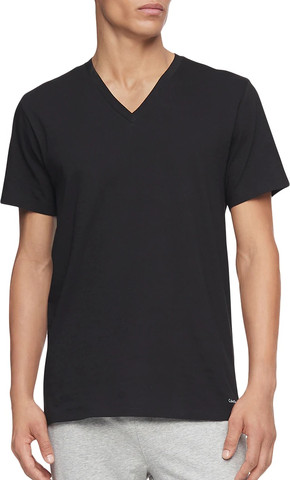 מארז 3 חולצות טי שירט שרוול קצר צווארון וי Calvin Klein לגברים