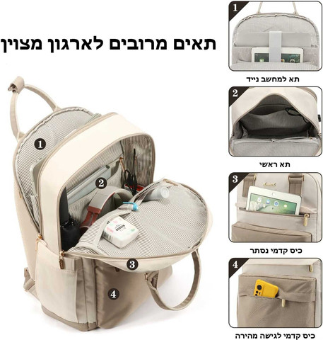תיק הגב Valionis™ Quantum – למחשב נייד 15.6", נפח 20 ליטר - שחור/חאקי