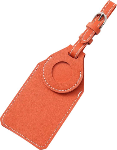 תגית עור Airtag למזוודות ותיקים The Ignyros Apple Airtag Holder - כתום (עור אמיתי)
