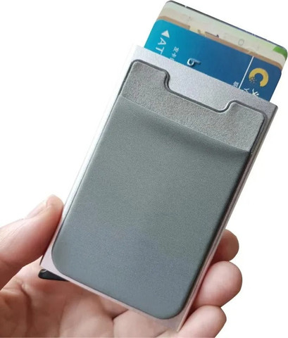 ארנק כרטיסים RFID™ דק עם הגנת RFID - שחור/אפור