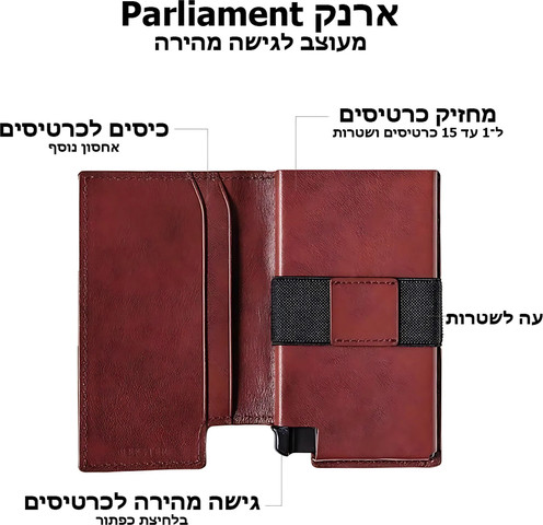 ארנק Varionis™ עם שליפה מהירה והגנת RFID - כחול נייבי
