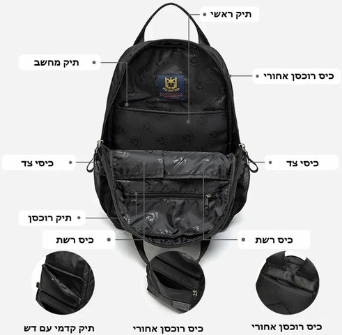 תיק גב Nexiris Ultra 17L למחשב 14 אינץ' קל משקל מבית כאמל מאונטין - שחור