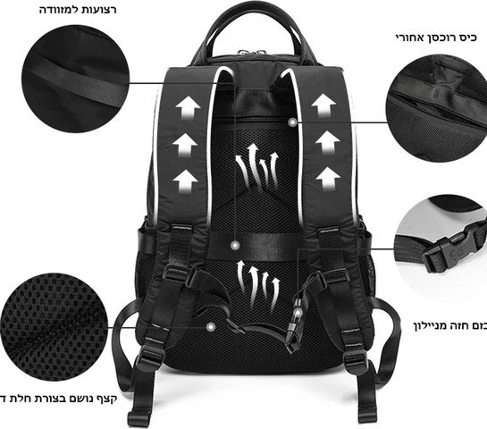 תיק גב Nexiris Ultra 17L למחשב 14 אינץ' קל משקל מבית כאמל מאונטין - שחור