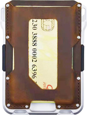 ארנק Trionis™ Prime 6 תאים עם הגנת RFID - מתכת שחורה + עור שחור