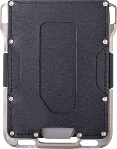 ארנק Trionis™ Prime 6 תאים עם הגנת RFID - מתכת שחורה + עור שחור