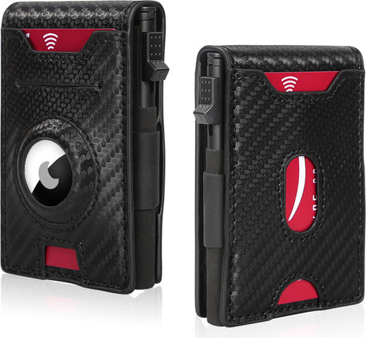 ארנק Krymorith™ Signature חכם עם מקום ל-AirTag והגנת RFID - שחור פחם