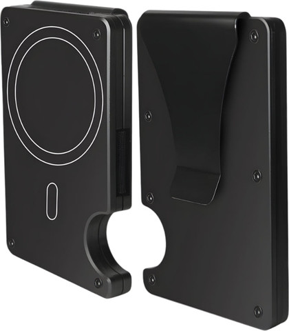 ארנק Zynkaros™ Luxe מבית כאמל מאונטיין – ליטר, ארנק מגנטי דק במיוחד עם הגנת RFID - כסוף
