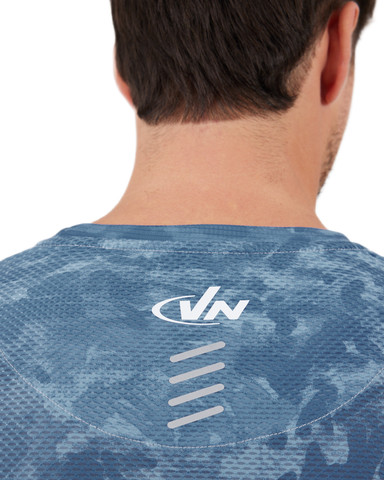 Vn Printed T חולצת ריצה לגבר הסדרה המודפסת בצבע גאומטרי הרים - כחול