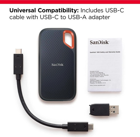 כונן SSD חיצוני נייד SanDisk Extreme Portable SSD V2 SDSSDE61-2T00-G25 2TB