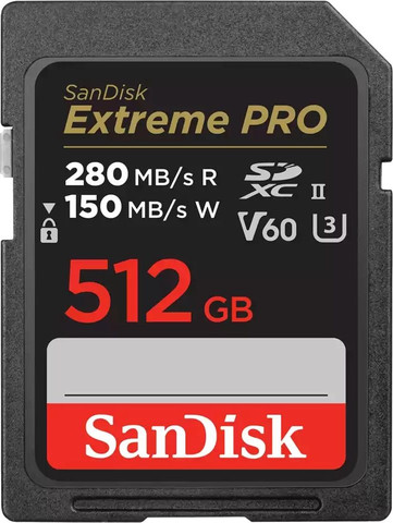 כרטיס זיכרון Sandisk Extreme Pro 512GB 280MB/s SDXC SDSDXEP-512G-GN4IN